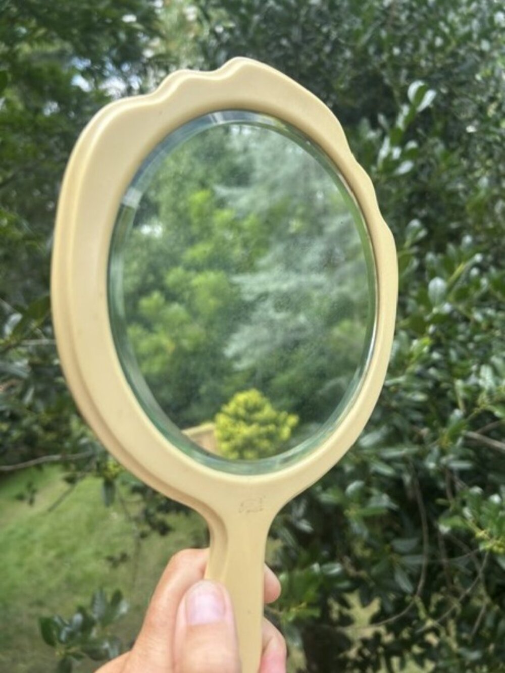 FAIRFAX IVORY FIBERLOID Beveled Hand MIRROR